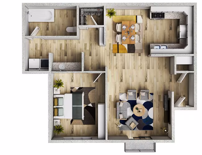 One Bedroom 229R floor plan